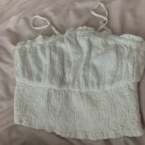 Sim & Sam White Patterned Crop Top Tank